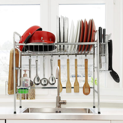 Space Saving Stainless Steel Kitchen Dish Rack Organizer - Pexav