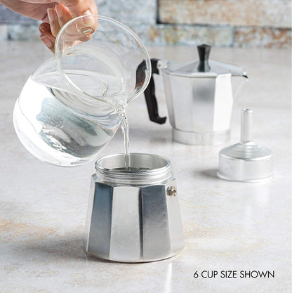Traditional Stovetop Moka Pot Coffee Brewer
