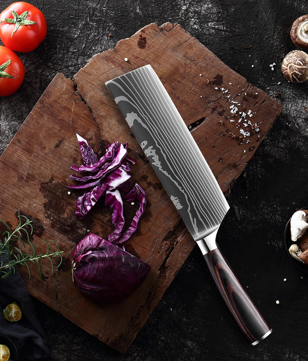 Premium Damascus Steel Kitchen Knives | Comfort Grip Wooden Handles