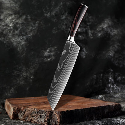 Premium Damascus Steel Kitchen Knives | Comfort Grip Wooden Handles