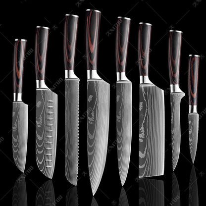 Premium Damascus Steel Kitchen Knives | Comfort Grip Wooden Handles
