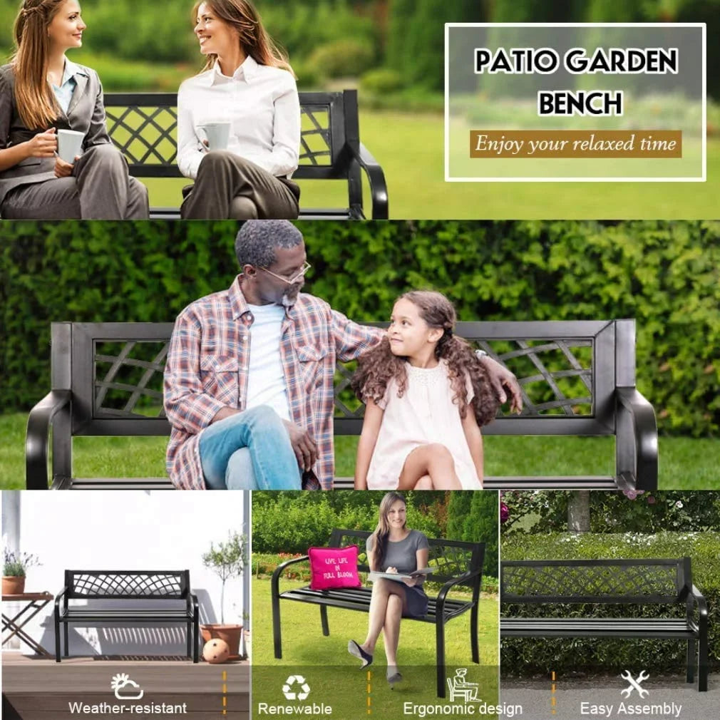Comfortable Outdoor Bench With Arms For Patio Porch