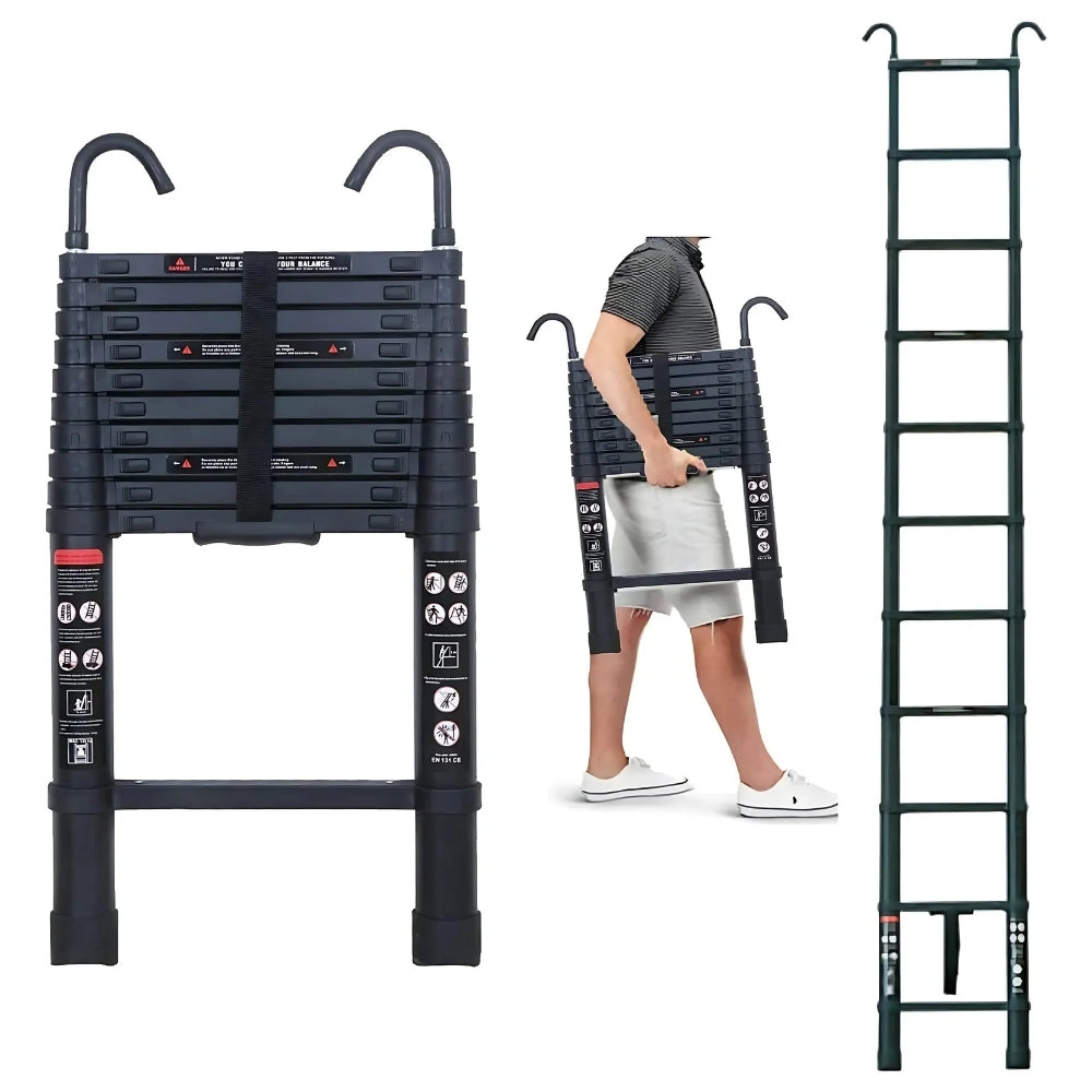 Strong Adjustable Roofing Ladder with Sturdy Hook