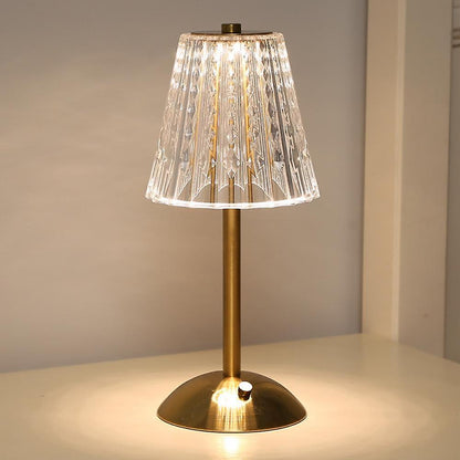 Luxurious Glass Table Lamp with Sparkling Crystal Shade