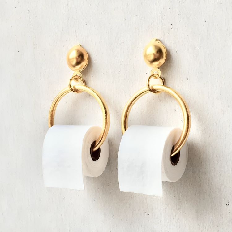 Small Bathroom Paper Dangle Earrings