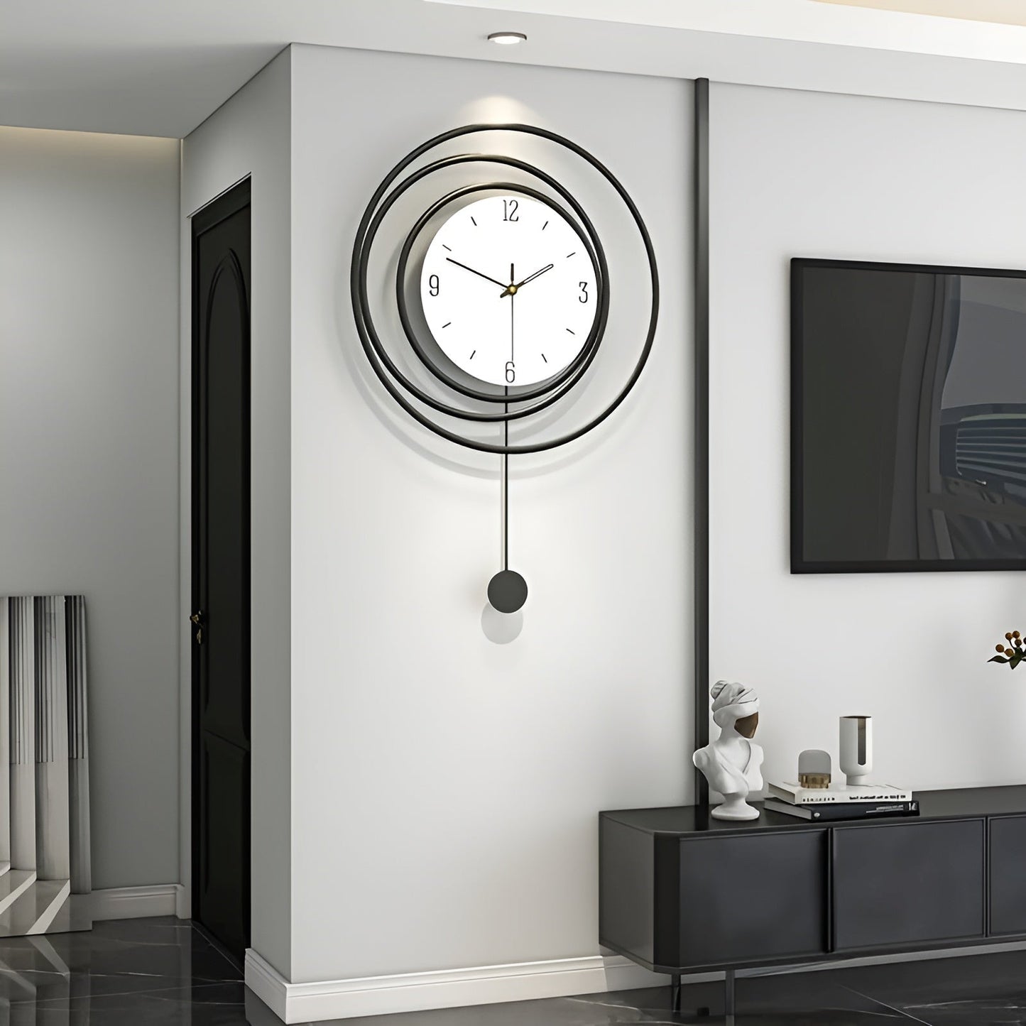 Simple Silver Wall Clock
