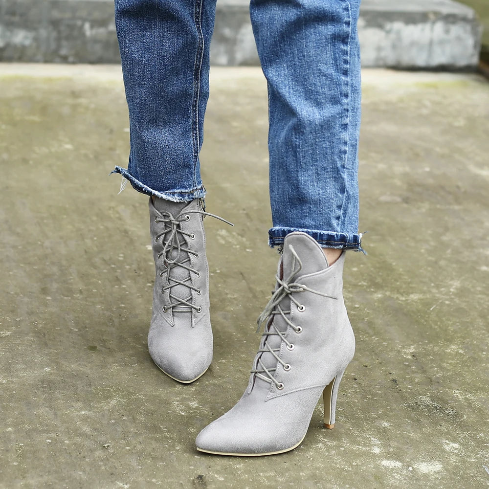 Animal Print Ankle High Heel Shoes