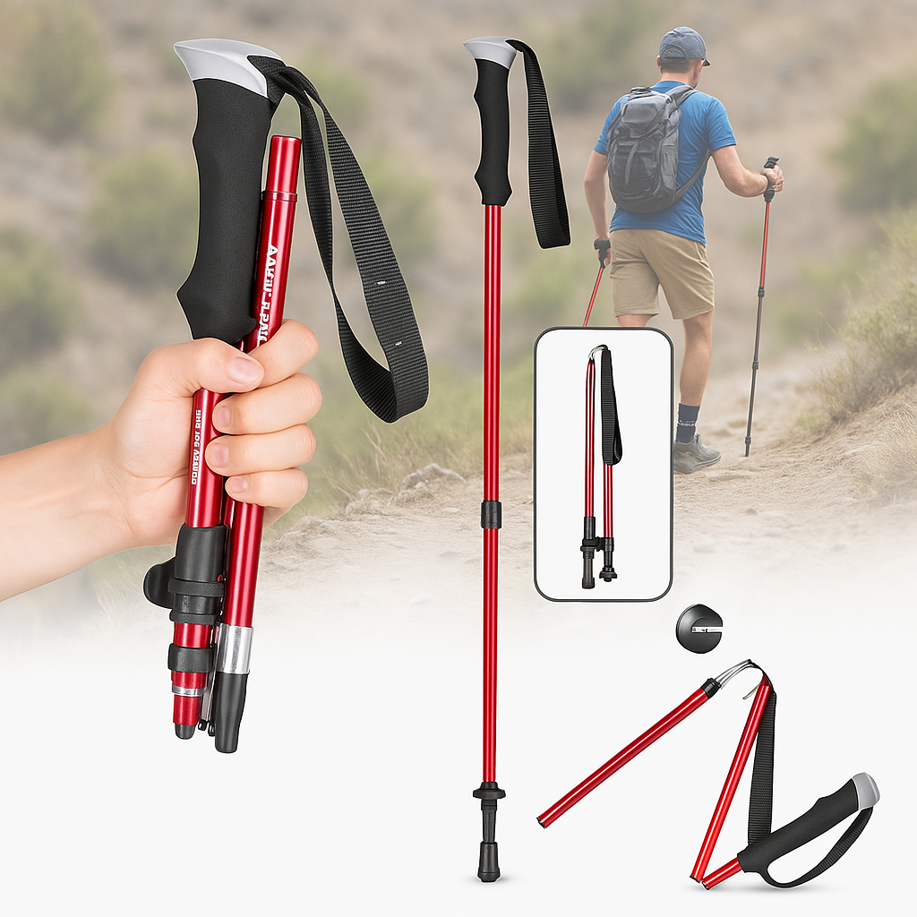 Collapsible Hiking Sticks for Walking and Trekking
