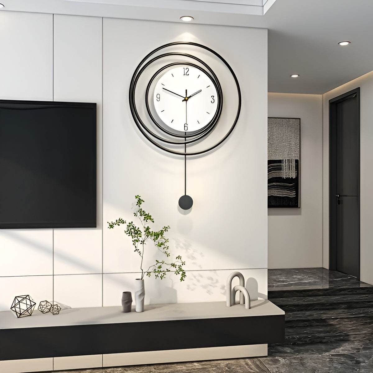 Simple Silver Wall Clock