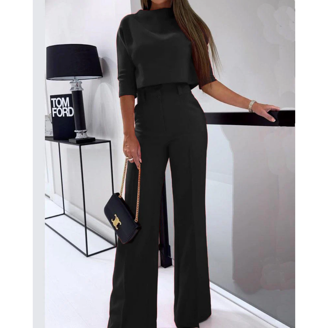 Comfy 2 Piece Loungewear Set with Half Sleeve Top & Pants