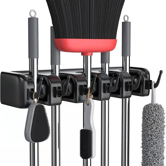 Space Saving Broom and Mop Storage Rack - Pexav