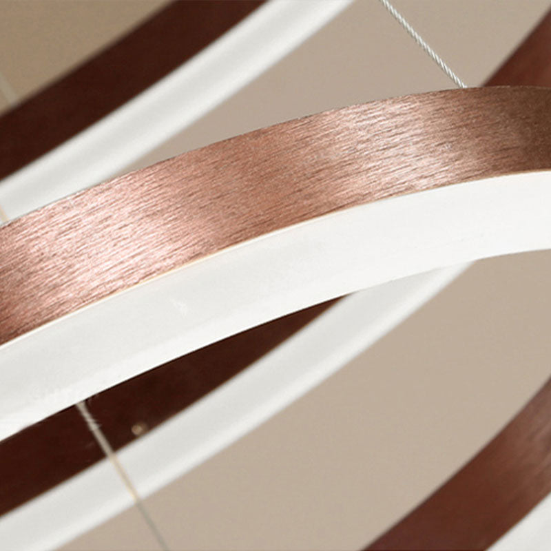 Stylish Pendant Light Circle Metal Black Gold Brown