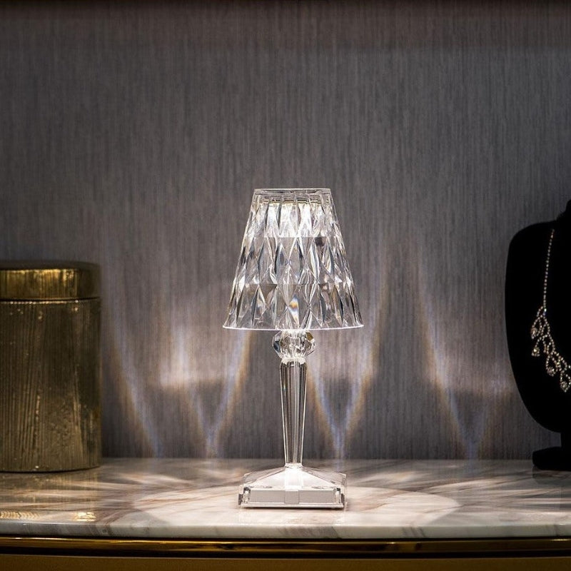 Sleek Glass Desk Lamp with Sensor Switch