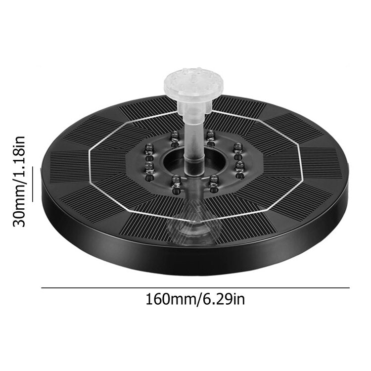 Solar Powered Fountain Pump with LED Lights and 6 Styles