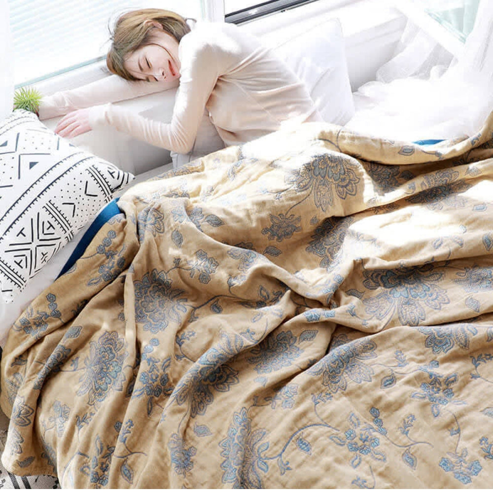 Soft Floral Blanket Airy Thin Design