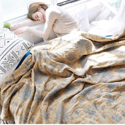 Soft Floral Blanket Airy Thin Design