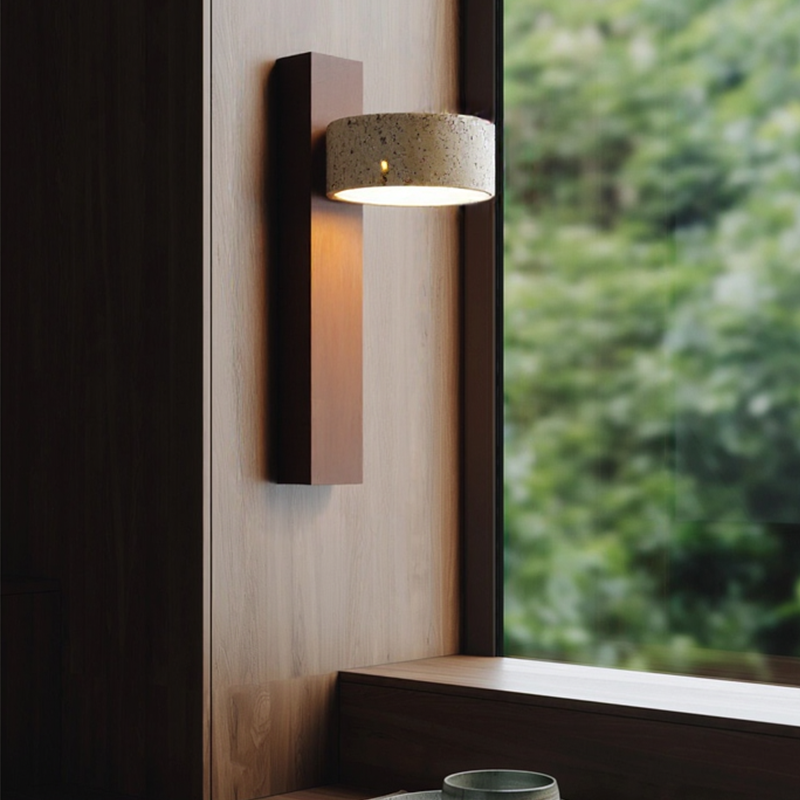 Off-White Travertine Wall Lamp