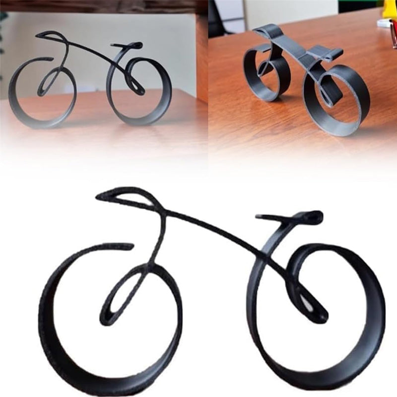Simple Silver Bike Figure Decoration
