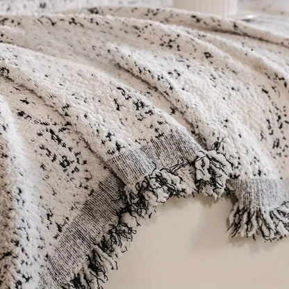 Stretchable Sofa Slipcover Grey White Geometric Pattern