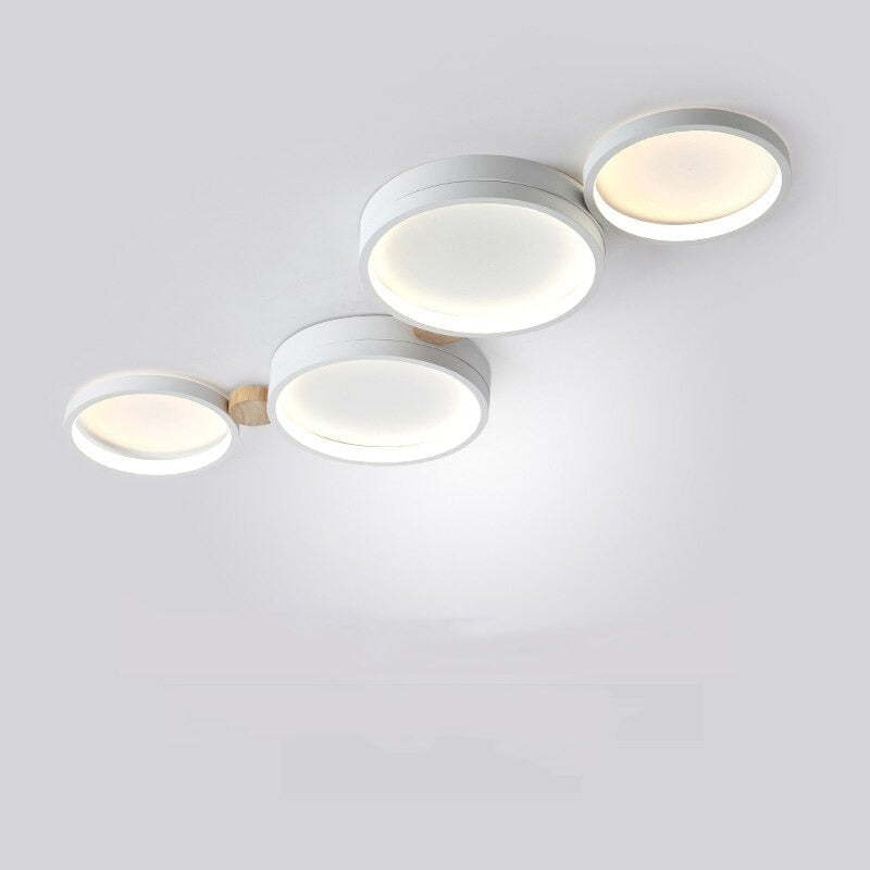 Soft Rounded Ceiling Lamp for Bedroom in White Finish