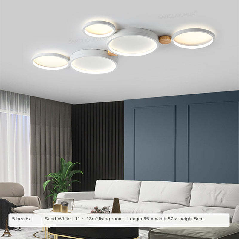 Soft Rounded Ceiling Lamp for Bedroom in White Finish