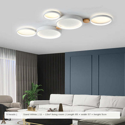 Soft Rounded Ceiling Lamp for Bedroom in White Finish
