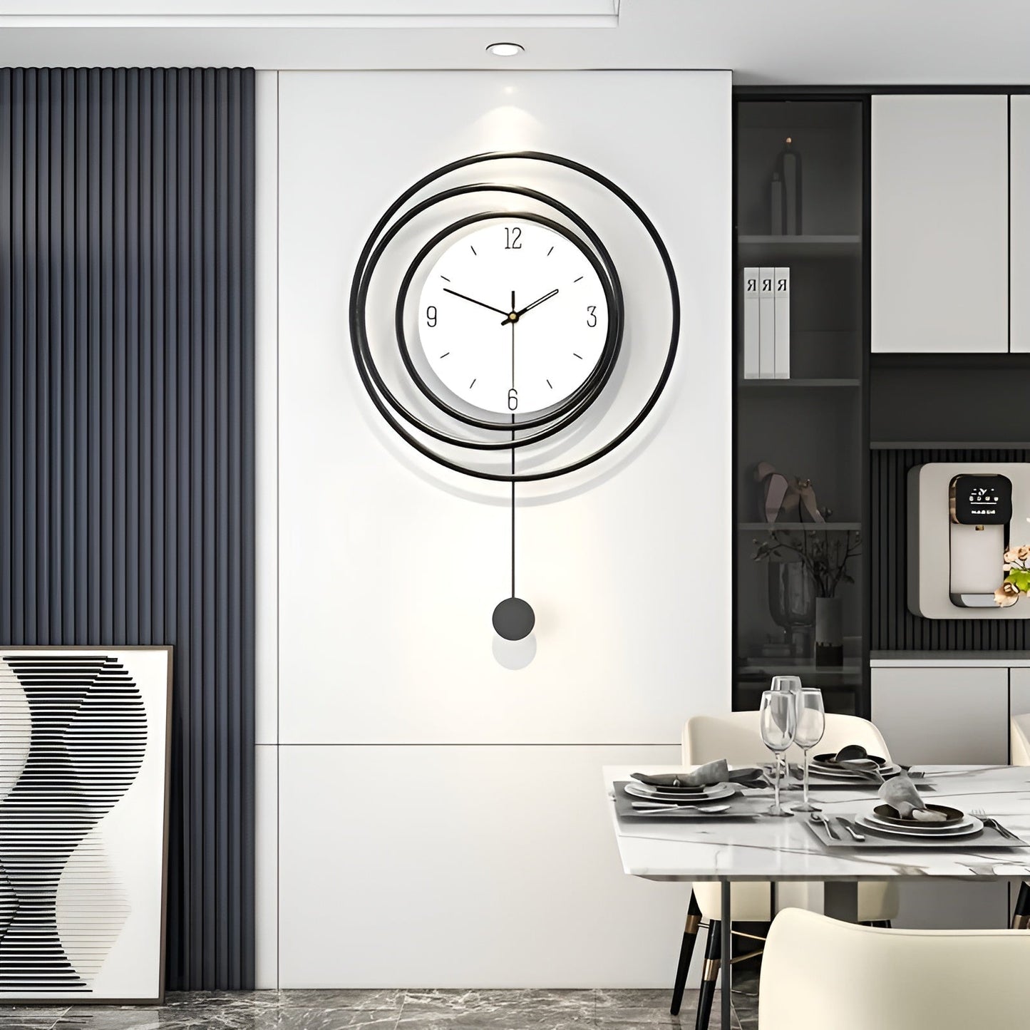 Simple Silver Wall Clock
