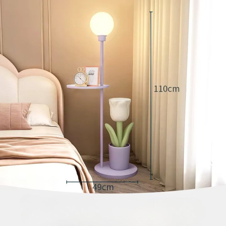 Beautiful Floral Bedroom Floor Lamp