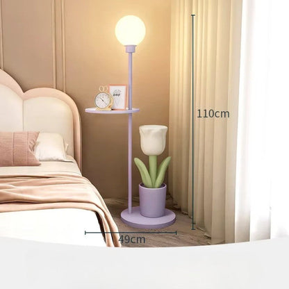 Beautiful Floral Bedroom Floor Lamp