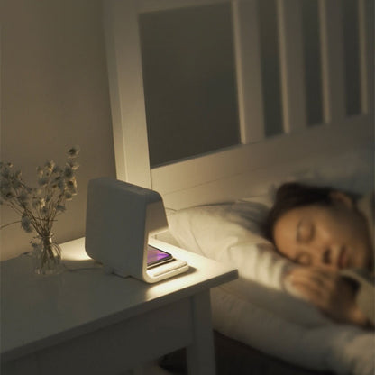 Compact Bedside Lamp with USB Charger & LED Clock