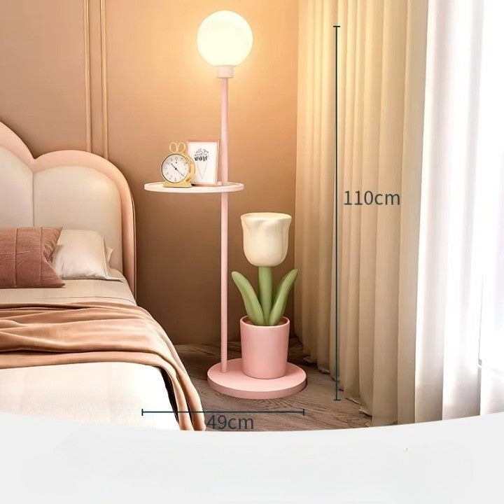Beautiful Floral Bedroom Floor Lamp