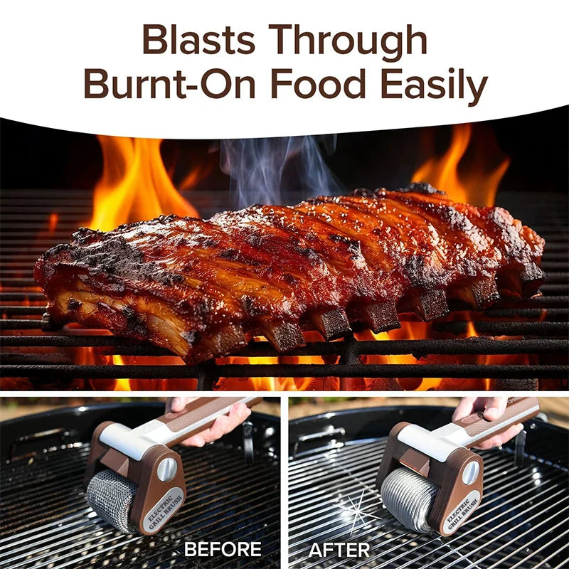 Easy Grill Brush Cleaner, LED Light & Fast Rotation