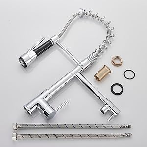 Stainless Steel One Handle Kitchen Faucet With Spray Nozzle