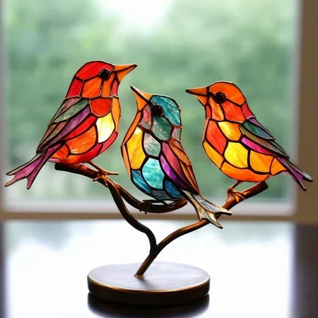 Colorful Hand Painted Bird Garden Ornament - Pexav