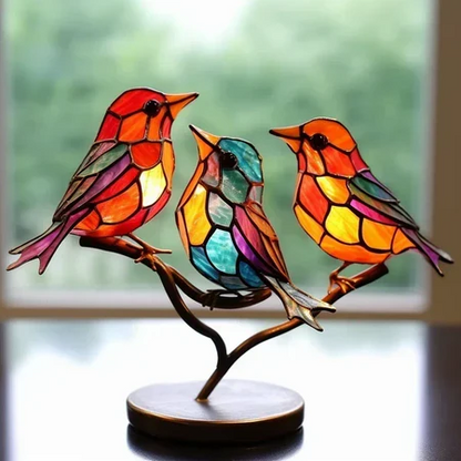 Colorful Hand Painted Bird Garden Ornament - Pexav