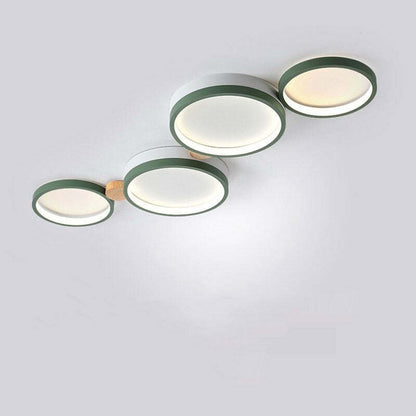 Soft Rounded Ceiling Lamp for Bedroom in White Finish