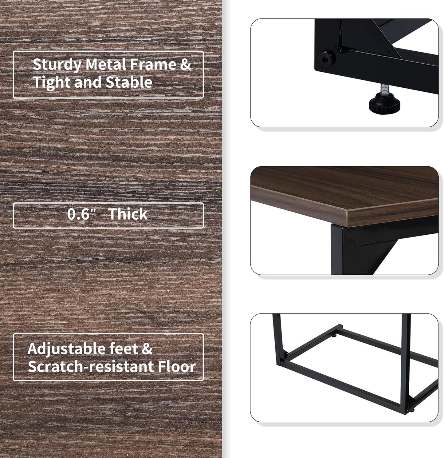 Space Saving Curved End Table