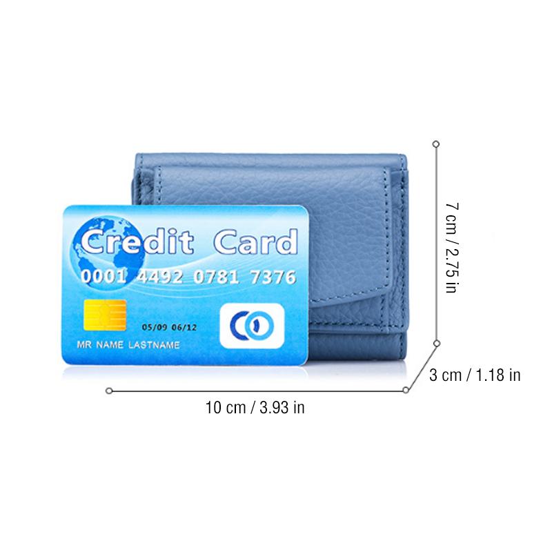 Small Genuine Leather Card Wallet with Coin Pocket