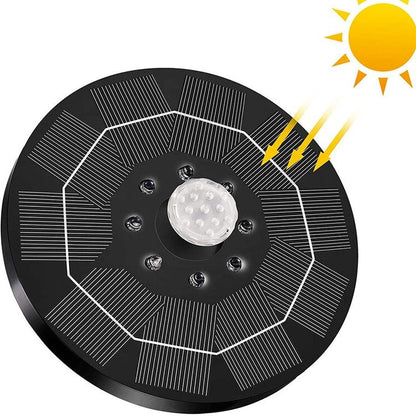 Solar Powered Fountain Pump with LED Lights and 6 Styles