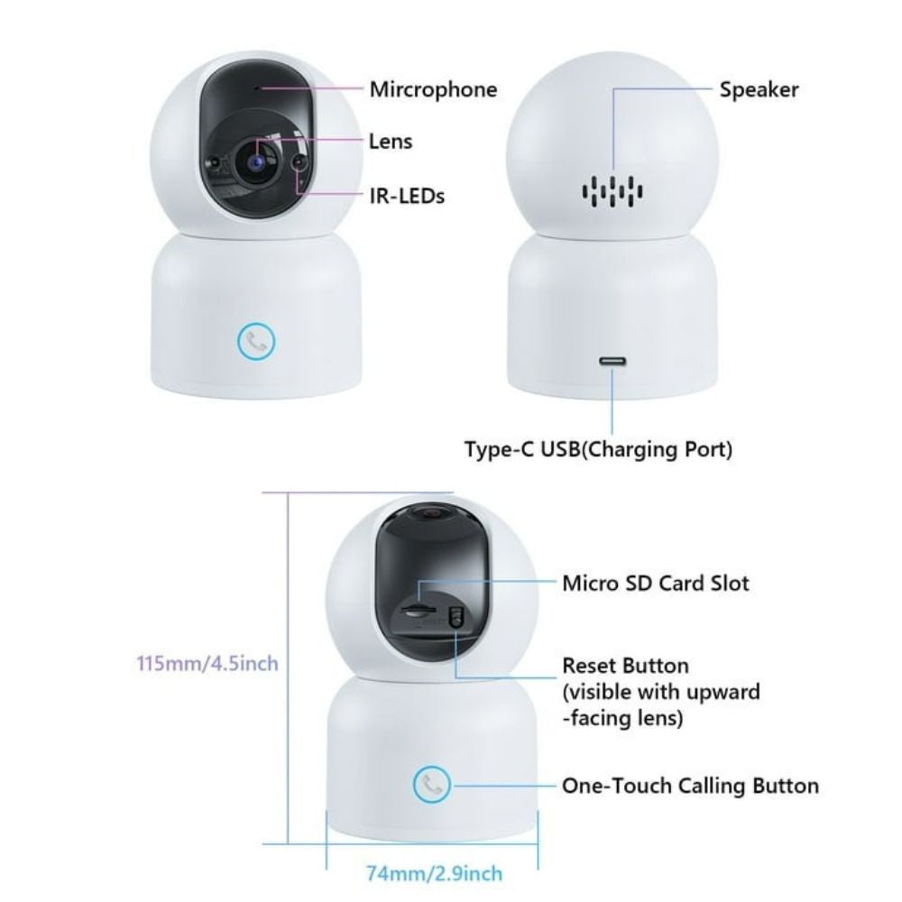 Wi-Fi Indoor Security PTZ Surveillance Camera
