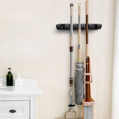 Space Saving Broom and Mop Storage Rack