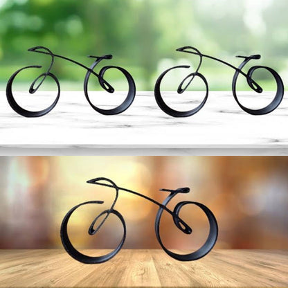 Simple Silver Bike Figure Decoration