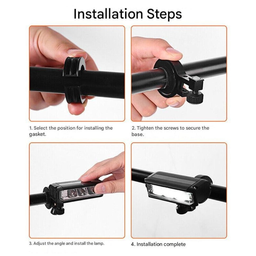 Ultra Bright 180° Bike Front Light with Battery