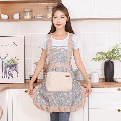 Waterproof Floral Apron for Kitchen Oil Proof Design