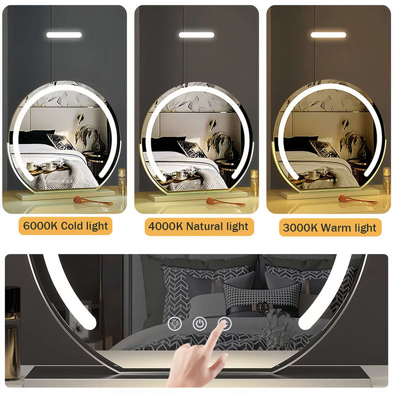 Smart LED Vanity Mirror with Touch Control & Rotation