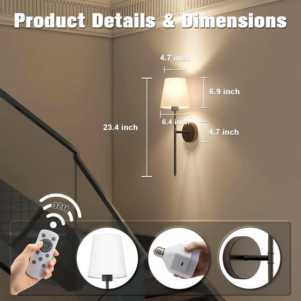Soft Fabric Plug-in Wall Lamp Set with Free Bulbs