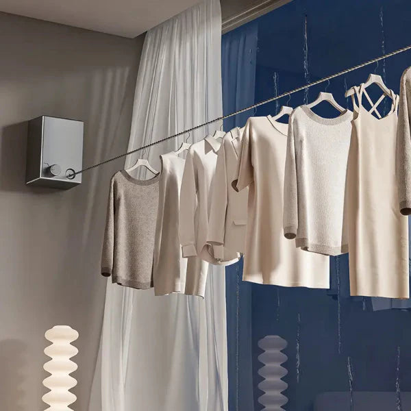 Compact Folding Clothesline - Easy Install Drying Rack - Pexav