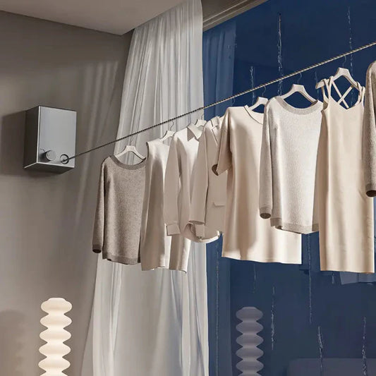 Compact Folding Clothesline - Easy Install Drying Rack - Pexav
