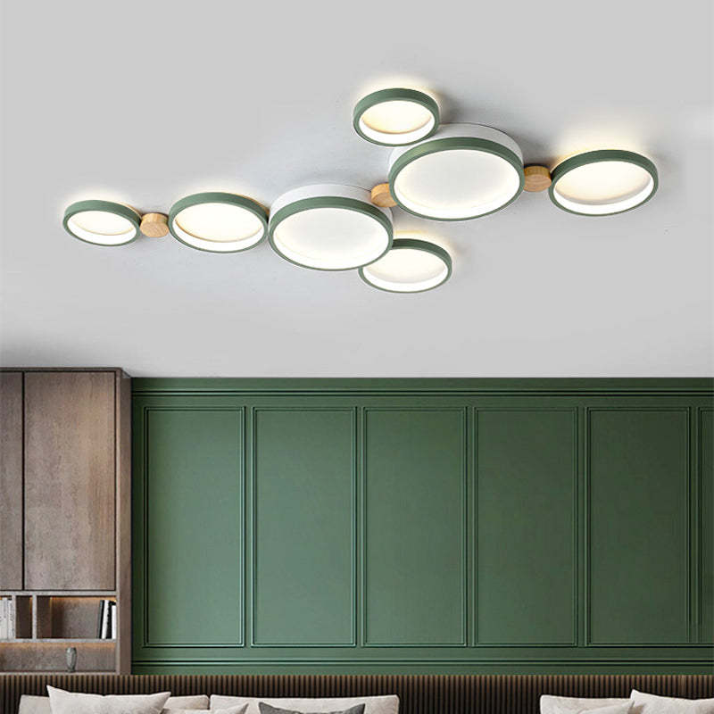 Soft Rounded Ceiling Lamp for Bedroom in White Finish