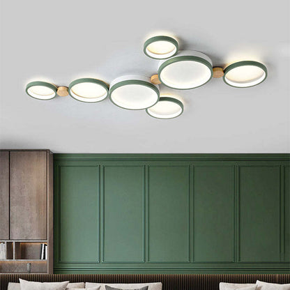 Soft Rounded Ceiling Lamp for Bedroom in White Finish